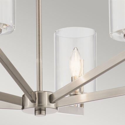 Quintiesse - Kattokruunu varrella NYE 6xE14/40W/230V halkaisija 71,1 cm mattakromi