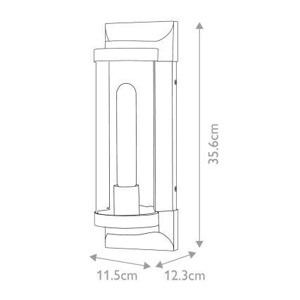 Quintiesse - Ulkoseinävalaisin PEARSON M 1xE27/60W/230V IP44 musta