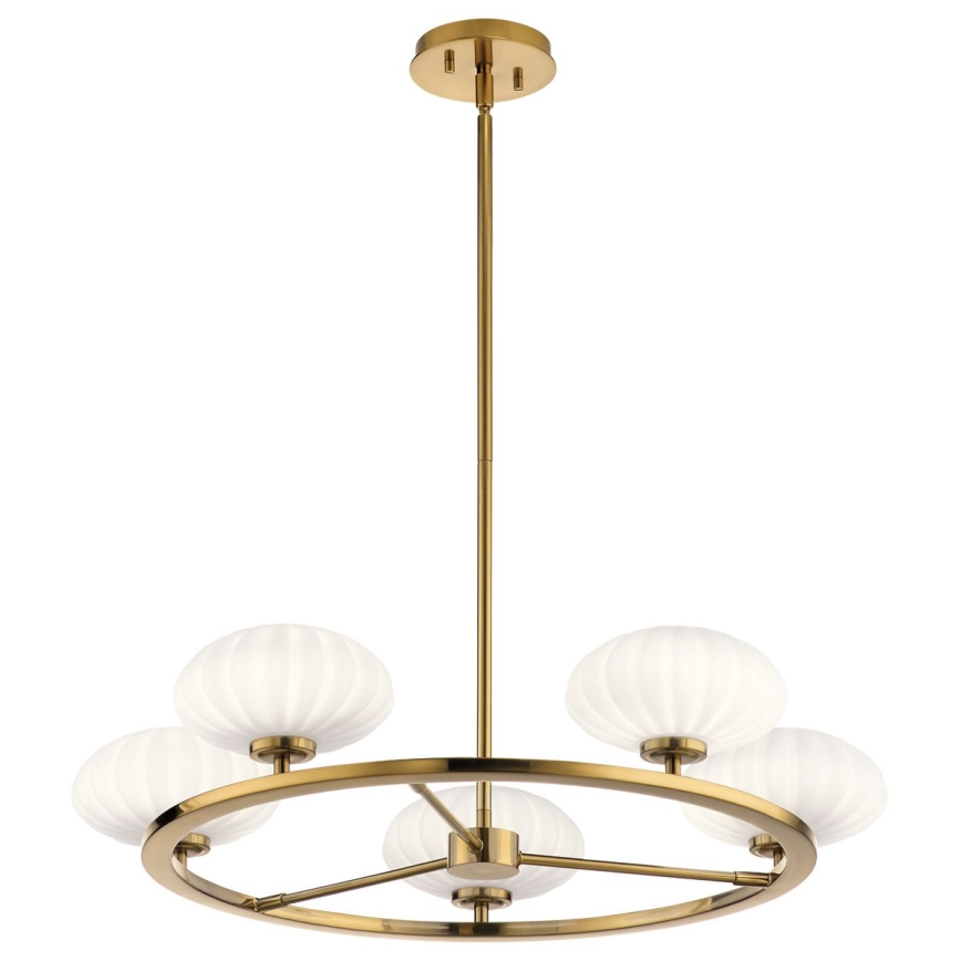 Quintiesse - LED-kylpyhuonevalaisin varrella PIM 5xG9/3W/230V halkaisija 71,1 cm IP44 kultainen