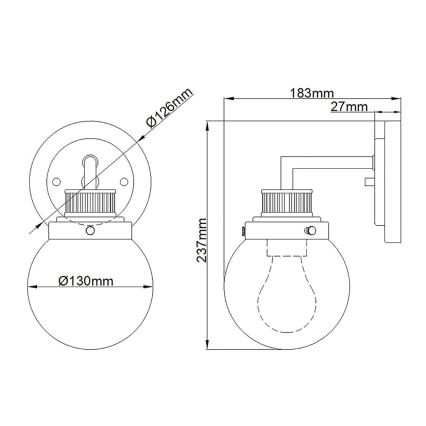 Quintiesse - Kylpyhuoneen seinävalaisin POPPY 1xE27/60W/230V IP44 kultainen