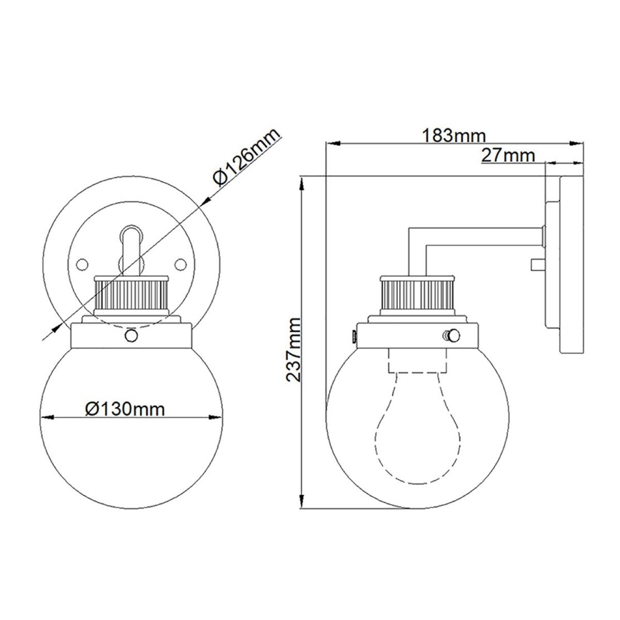 Quintiesse - Kylpyhuoneen seinävalaisin POPPY 1xE27/60W/230V IP44 kultainen