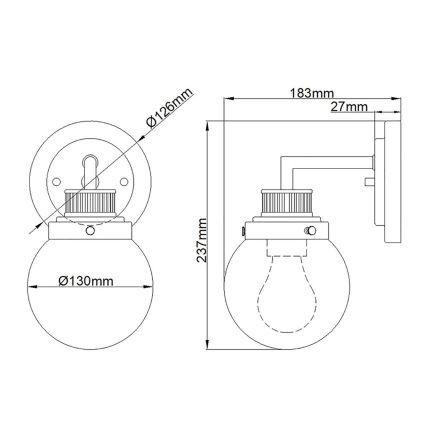 Quintiesse - Kylpyhuoneen seinävalaisin POPPY 1xE27/60W/230V IP44 kiiltävä kromi
