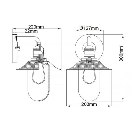 Quintiesse - Kylpyhuoneen seinävalaisin RIGBY 1xE27/40W/230V IP44 pronssi