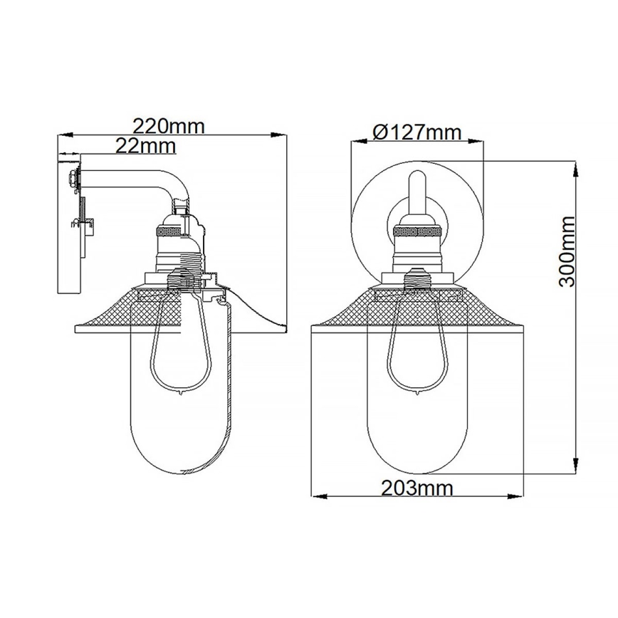 Quintiesse - Kylpyhuoneen seinävalaisin RIGBY 1xE27/40W/230V IP44 pronssi