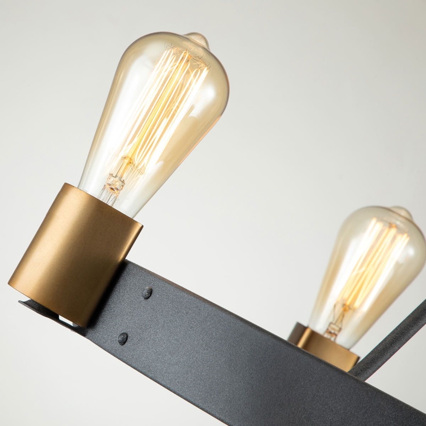 Quintiesse - Riippuvalaisin varrella SILAS 4xE27/60W/230V halkaisija 54,9 cm musta/kulta