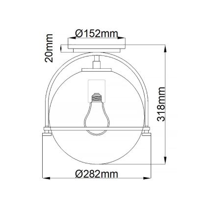 Quintiesse - Kattovalaisin SOMERSET 1xE27/60W/230V, halkaisija 28,2 cm, musta