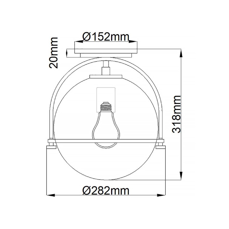 Quintiesse - Kattovalaisin SOMERSET 1xE27/60W/230V, halkaisija 28,2 cm, kultainen