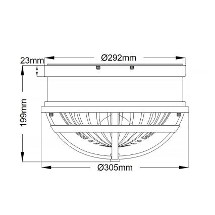 Quintiesse - Kattovalaisin TOLLIS 2xE27/40W/230V, halkaisija 30,5 cm, kultainen