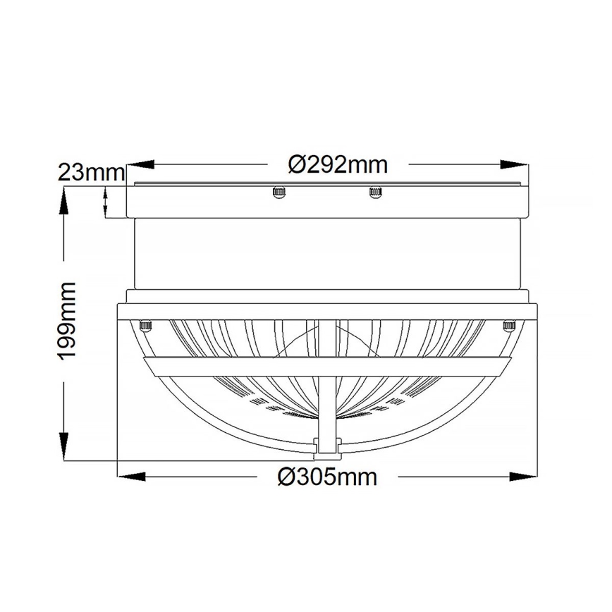 Quintiesse - Kattovalaisin TOLLIS 2xE27/40W/230V, halkaisija 30,5 cm, kultainen