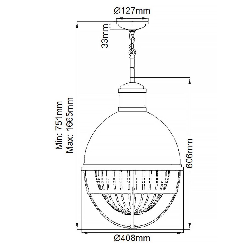 Quintiesse - Varrella oleva riippuvalaisin TOLLIS 1xE27/40W/230V halkaisija 40,8 cm mattakromi