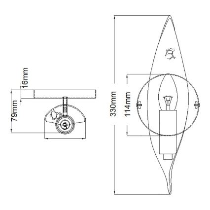 Quintiesse - Seinävalaisin WILLOW 1xE14/40W/230V kultainen/musta