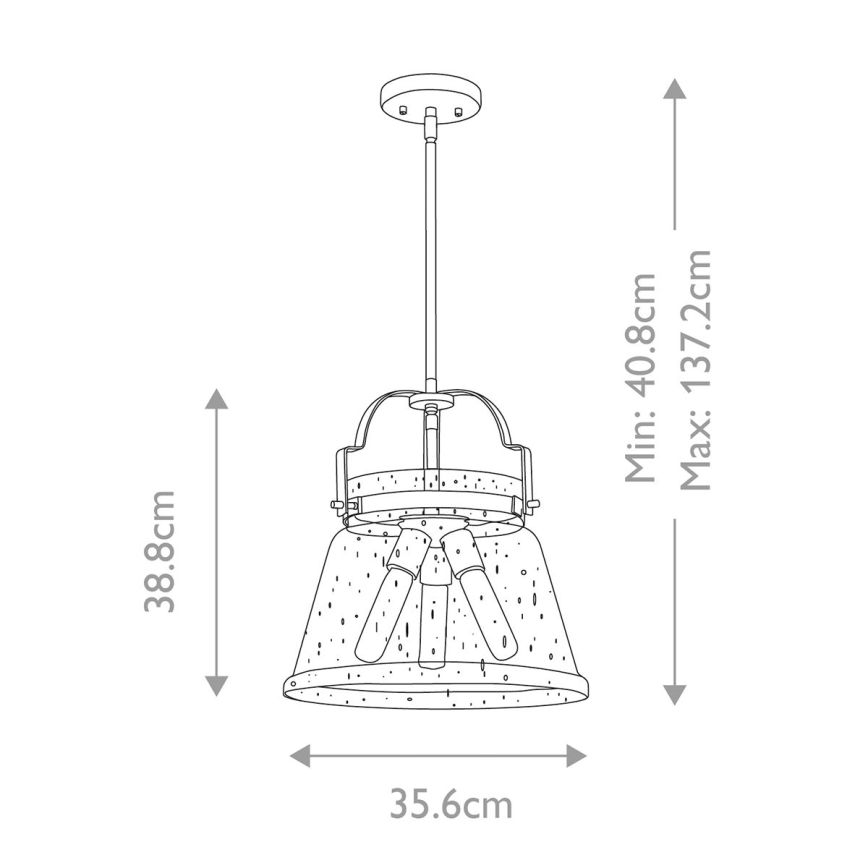 Quintiesse - WIMBERLEY kattovalaisin varrella 3xE27/60W/230V halkaisija 35,6 cm, kultainen