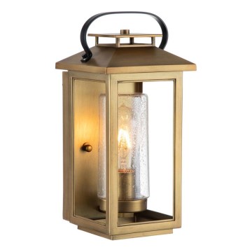 Quintiesse - Ulkokäyttöön tarkoitettu seinävalaisin ATWATER S 1xE27/60W/230V IP44, kultainen