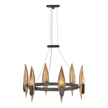 Quintiesse - WILLOW-riippuvalaisin, 6xE14/40W/230V, halkaisija 61 cm, kulta/musta