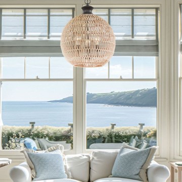 Quoizel - Ketjulla roikkuva kattokruunu CASABLANCA 3xE27/60W/230V, ruskea