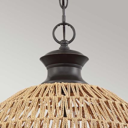 Quoizel - Ketjulla roikkuva kattokruunu CASABLANCA 3xE27/60W/230V, ruskea