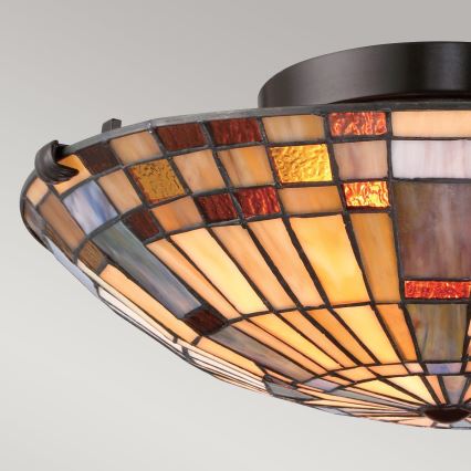 Quoizel - Kattovalaisin Tiffany INGLENOOK 2xE27/60W/230V halkaisija 40,7 cm