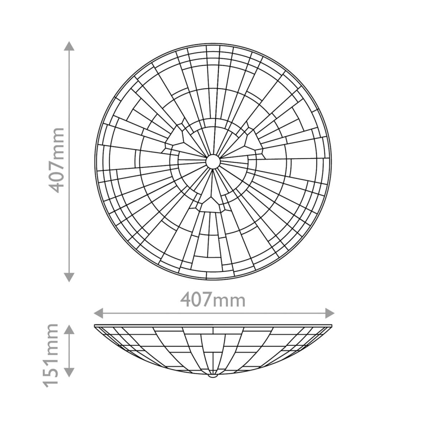 Quoizel - Kattovalaisin Tiffany INGLENOOK 2xE27/60W/230V halkaisija 40,7 cm