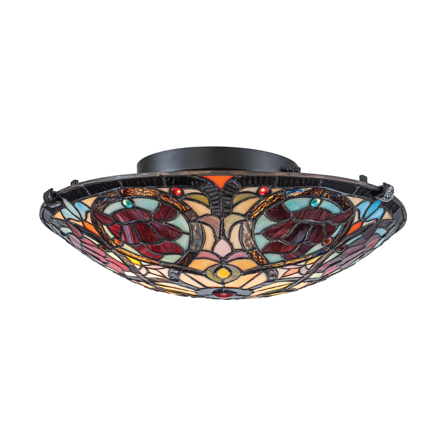 Quoizel - Tiffany LARISSA - kattovalaisin, 2xE27/40W/230V, Ø 41,2 cm