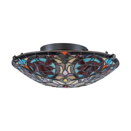 Quoizel - Tiffany LARISSA - kattovalaisin, 2xE27/40W/230V, Ø 41,2 cm
