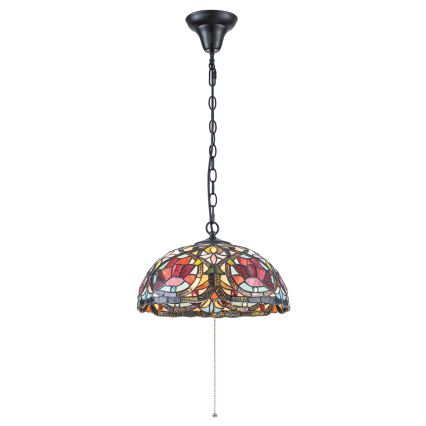 Quoizel - Tiffany-riippuvalaisin LARISSA, ketjukannattimella, 3xE27/60W/230V, Ø 38,5 cm