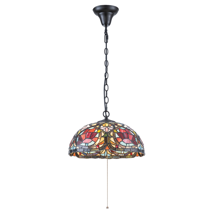 Quoizel - Tiffany-riippuvalaisin LARISSA, ketjukannattimella, 3xE27/60W/230V, Ø 38,5 cm