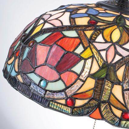 Quoizel - Tiffany-riippuvalaisin LARISSA, ketjukannattimella, 3xE27/60W/230V, Ø 38,5 cm