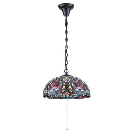 Quoizel - Tiffany-riippuvalaisin LARISSA, ketjukannattimella, 3xE27/60W/230V, Ø 38,5 cm