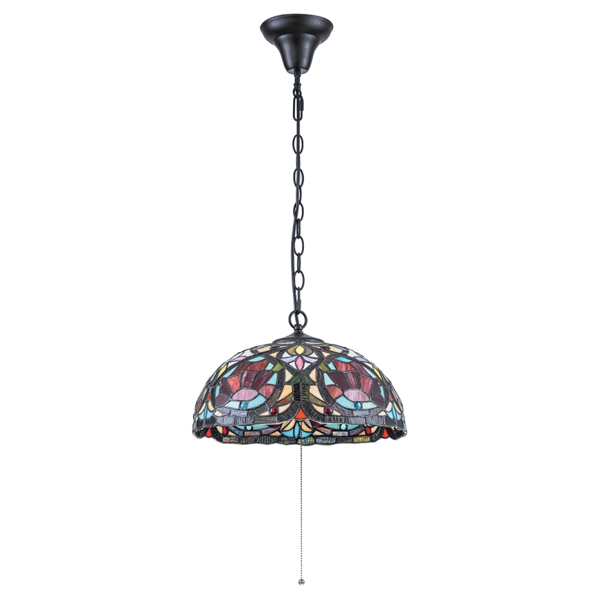 Quoizel - Tiffany-riippuvalaisin LARISSA, ketjukannattimella, 3xE27/60W/230V, Ø 38,5 cm