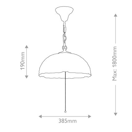 Quoizel - Tiffany-riippuvalaisin LARISSA, ketjukannattimella, 3xE27/60W/230V, Ø 38,5 cm