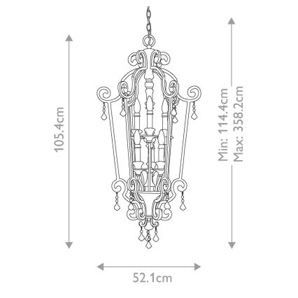 Quoizel - Ketjullinen kattokruunu MARQUETTE 6xE14/60W/230V, pronssinvärinen