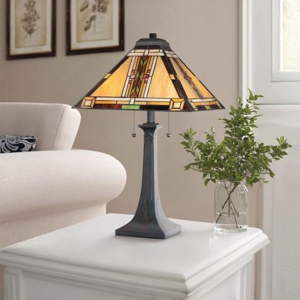 Quoizel - Pöytälamppu Tiffany NAVAJO 2xE27/60W/230V