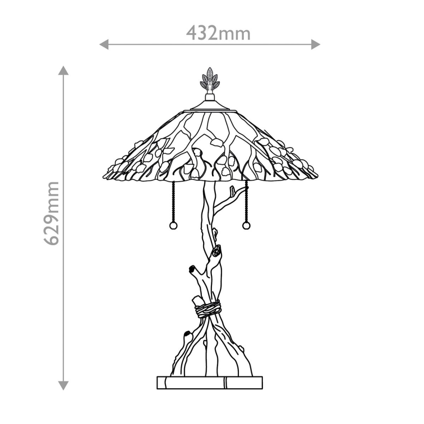 Quoizel - Pöytälamppu Tiffany WHISPERING 2xE27/60W/230V