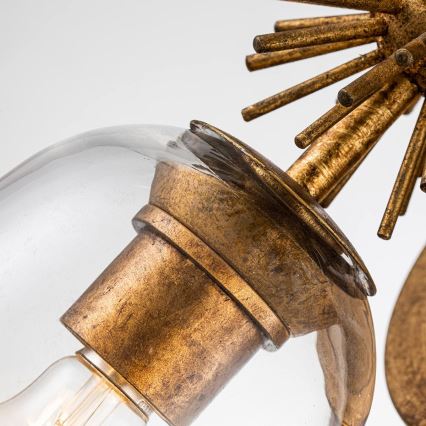 Quoizel - Seinävalaisin STARING 2xE27/40W/230V kuparinvärinen