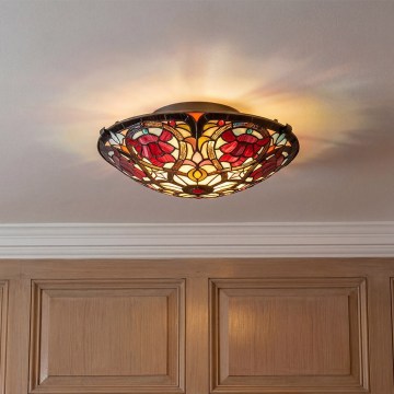 Quoizel - Tiffany LARISSA - kattovalaisin, 2xE27/40W/230V, Ø 41,2 cm