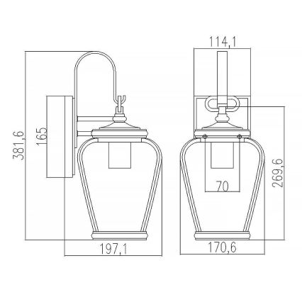 Quoizel - Ulkoseinävalaisin PROVINCE 1xE27/60W/230V IP44