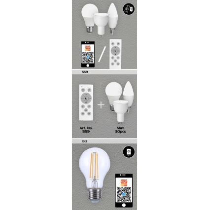 Rabalux - LED RGB Himmennettävä polttimo C37 E14/5W/230V Wi-Fi 3000-6500K