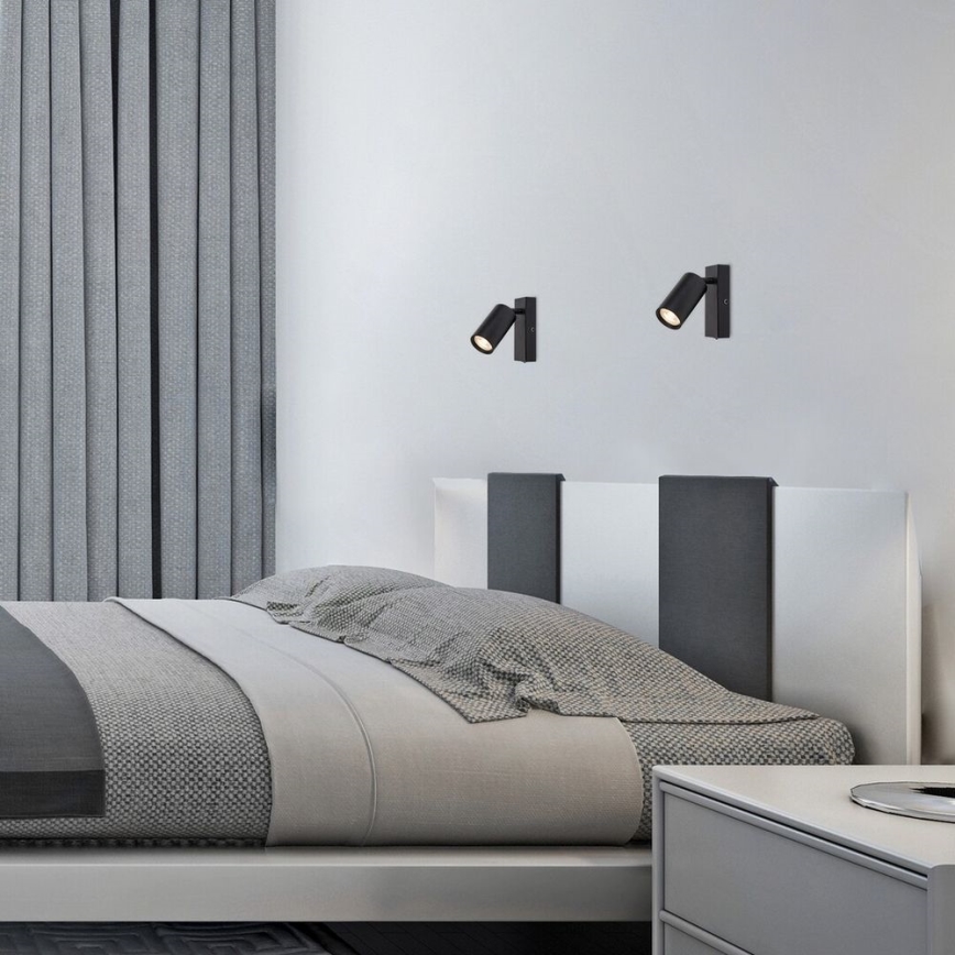 Rabalux - Seinävalaisin 1xGU10/25W/230V musta