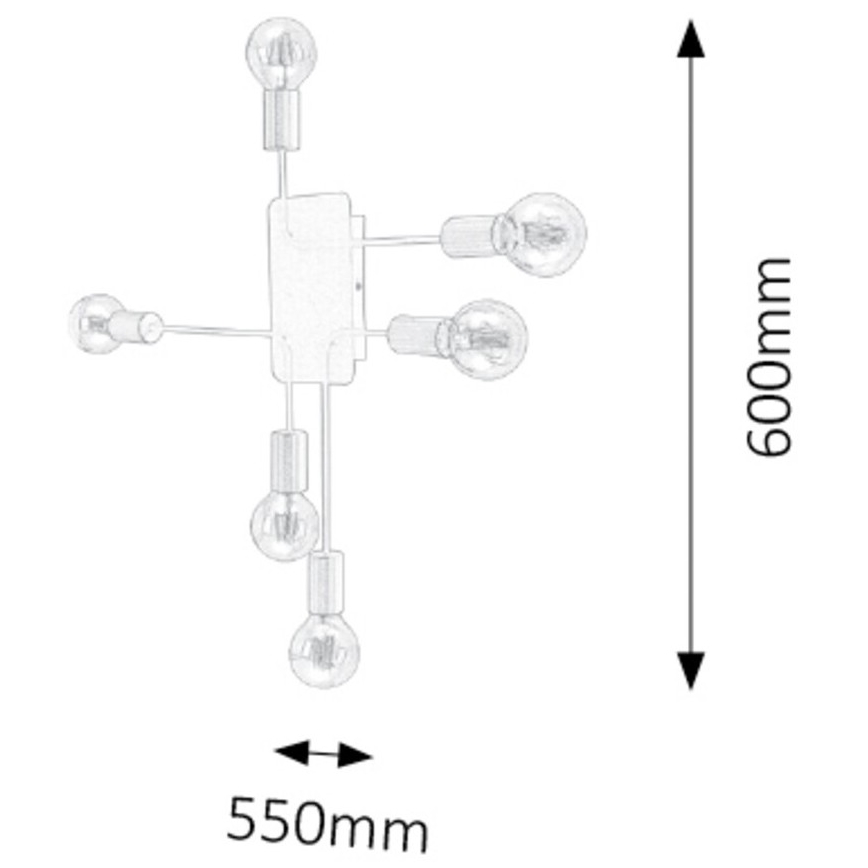Rabalux - Kiinteä kattokruunu 6xE27/15W/230V