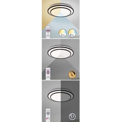 Rabalux - himmennettävä LED-kattovalaisin LED/40W/230V 3000-6500K, musta, halkaisija 49 cm + kauko-ohjain