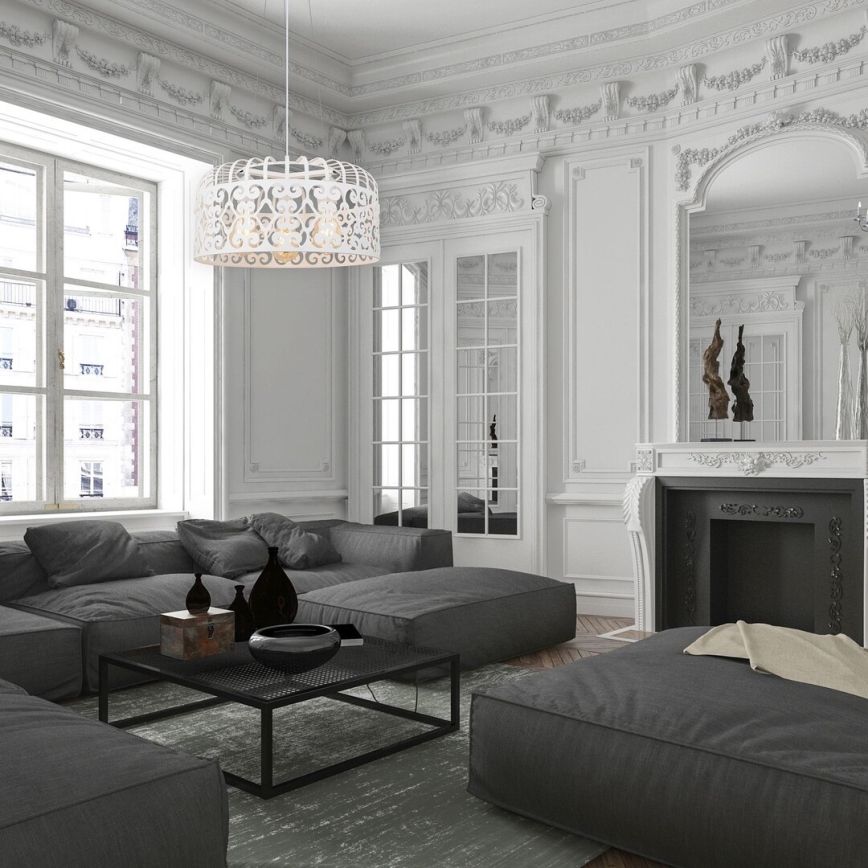 Rabalux - Kattokruunu 3xE27/60W/230V valkoinen