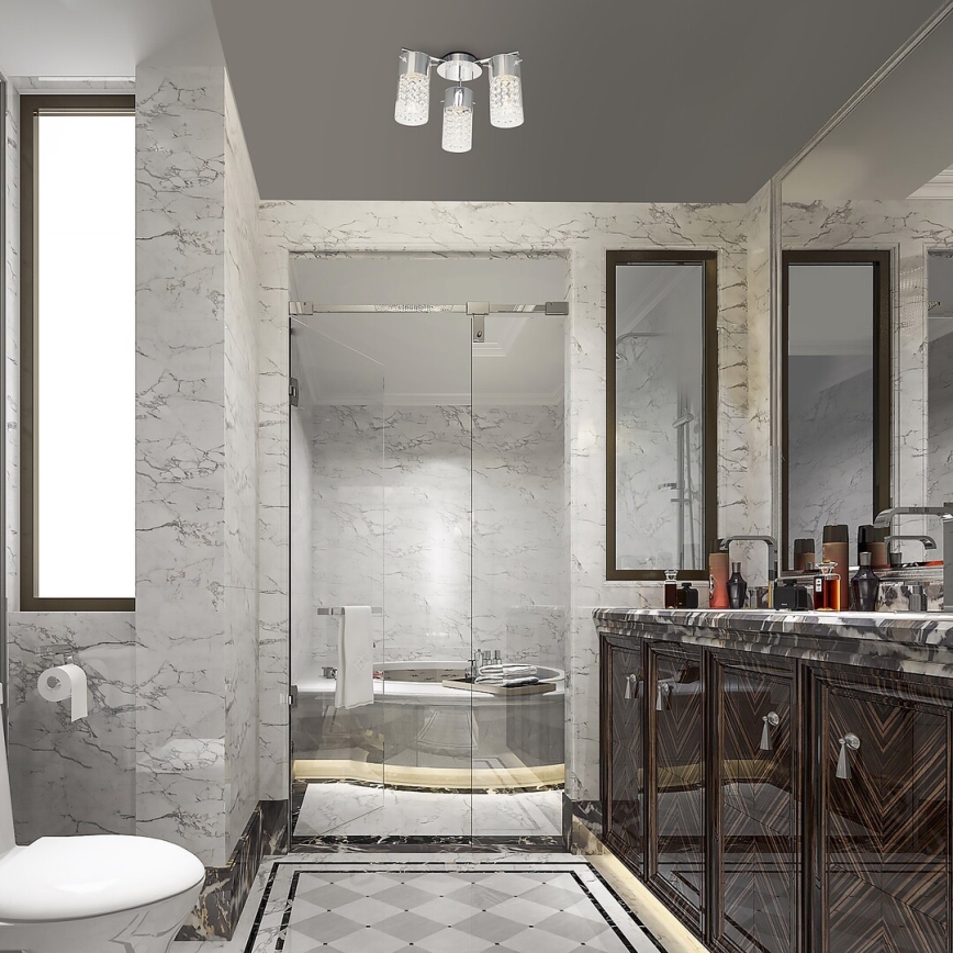 Rabalux - Kylpyhuoneen kattovalaisin 3xE14/40W/230V IP44, halkaisija 33,5 cm