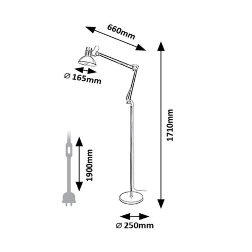 Rabalux - Lattialamppu 1xE27/40W/230V kerma/kulta