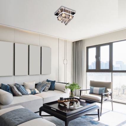 Rabalux - Pinta-asennettava kristallikattokruunu LED/23W/230V + 4xE14/40W