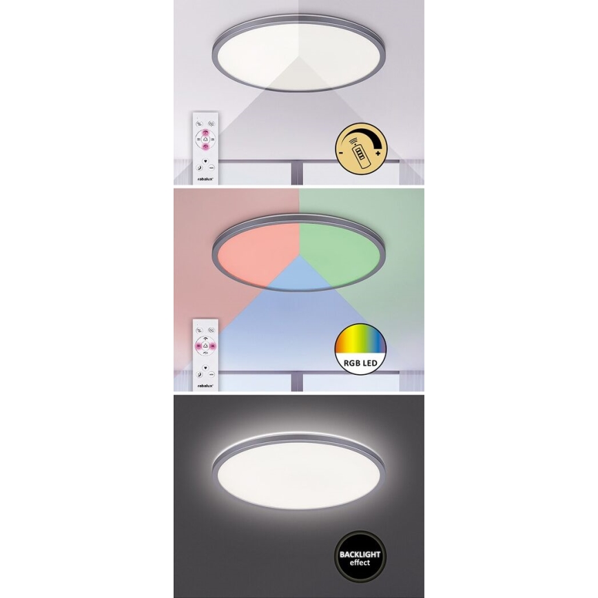 Rabalux - LED RGB himmennettävä kattovalaisin LED/22W/230V Wi-Fi Tuya + kaukosäädin 42x42 cm