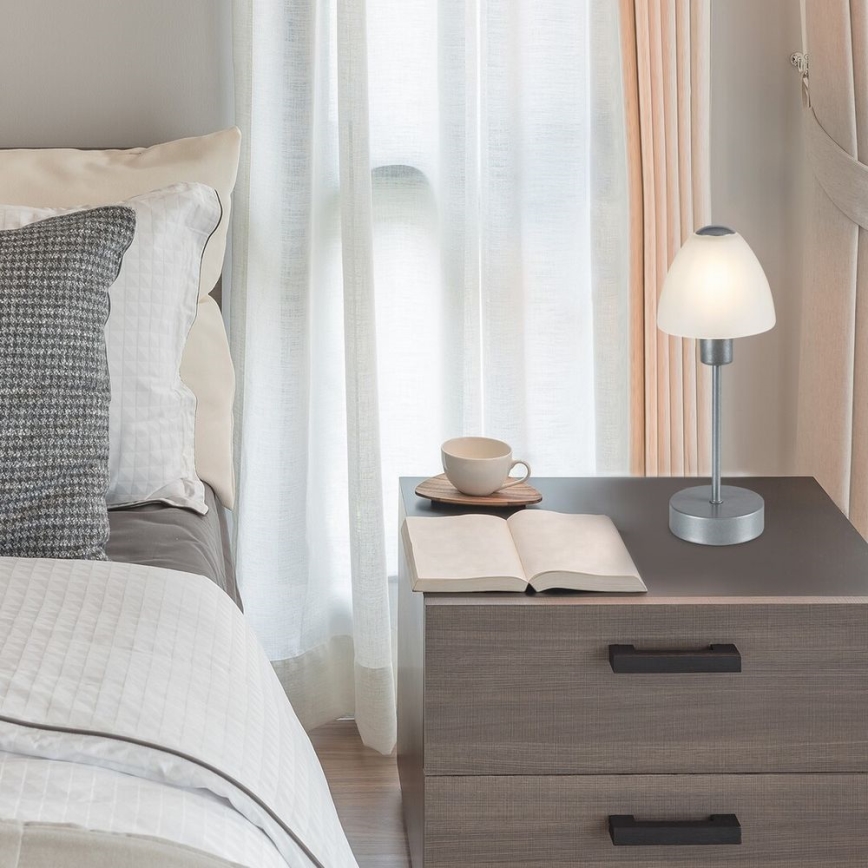 Rabalux - Himmennettävä pöytävalaisin 1xE14/40W/230V mattakromi