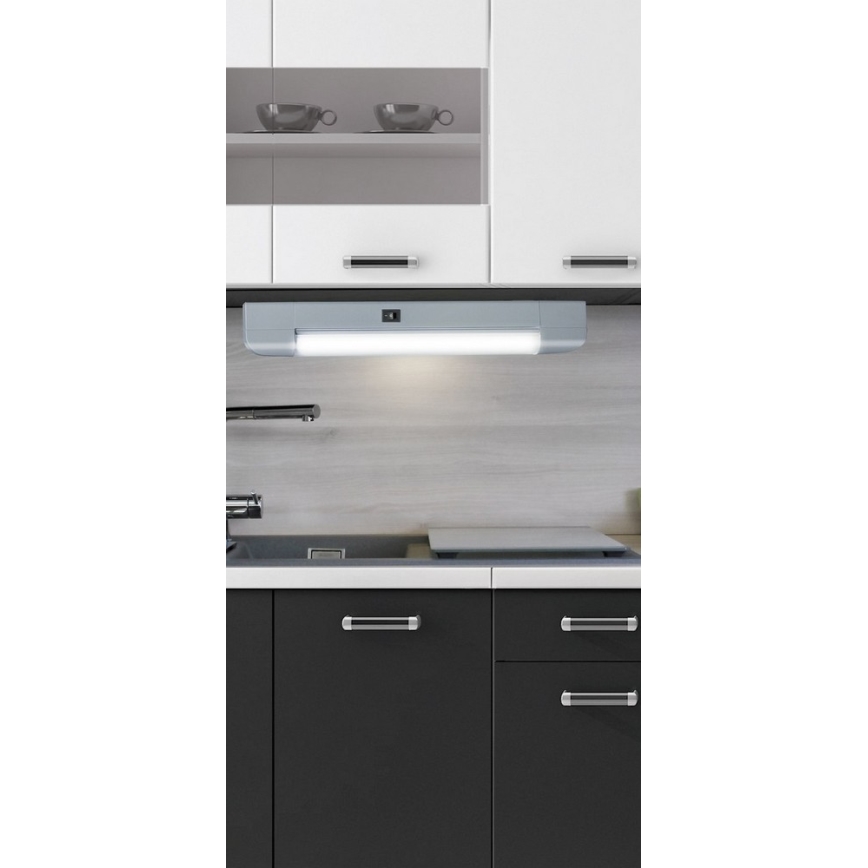 Rabalux - Kaapin alla oleva valo BAND LIGHT 1xG13/10W/230V 39,5 cm hopea