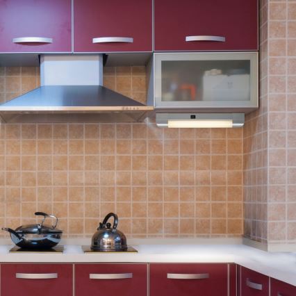 Rabalux - Kaapin alla oleva valo BAND LIGHT 1xG13/10W/230V 39,5 cm hopea