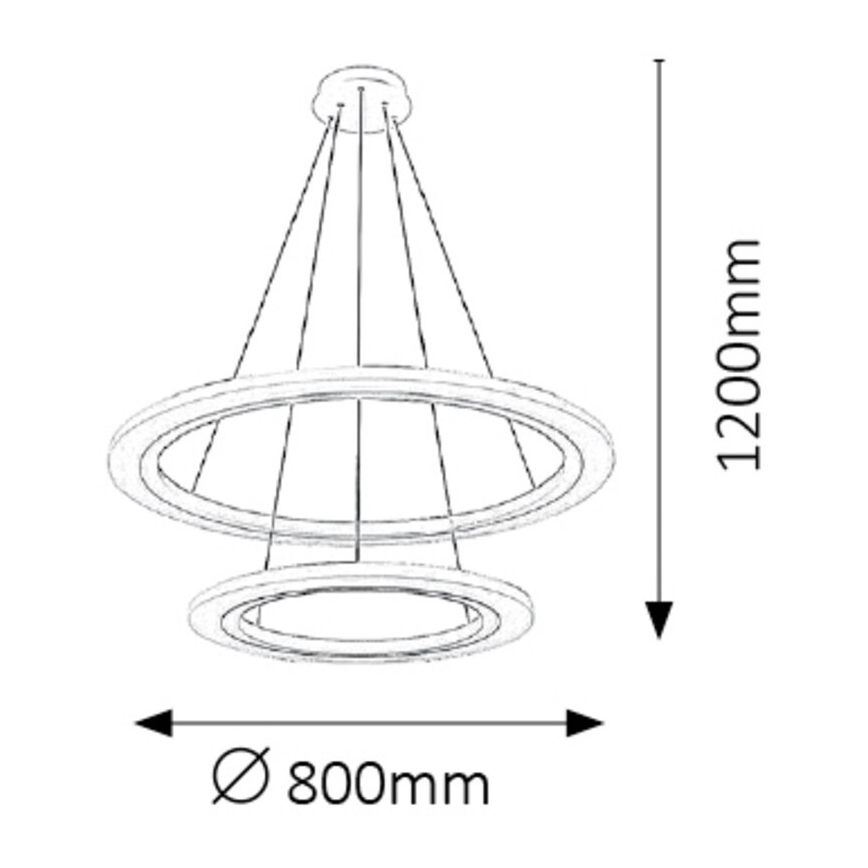 Rabalux 2429 - LED-kattokruunu ADRIENNE LED/62W/230V hopea