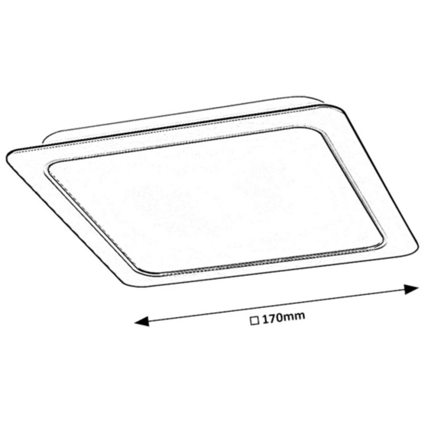 Rabalux - LED upotettava valo LED/17W/230V 17x17 cm